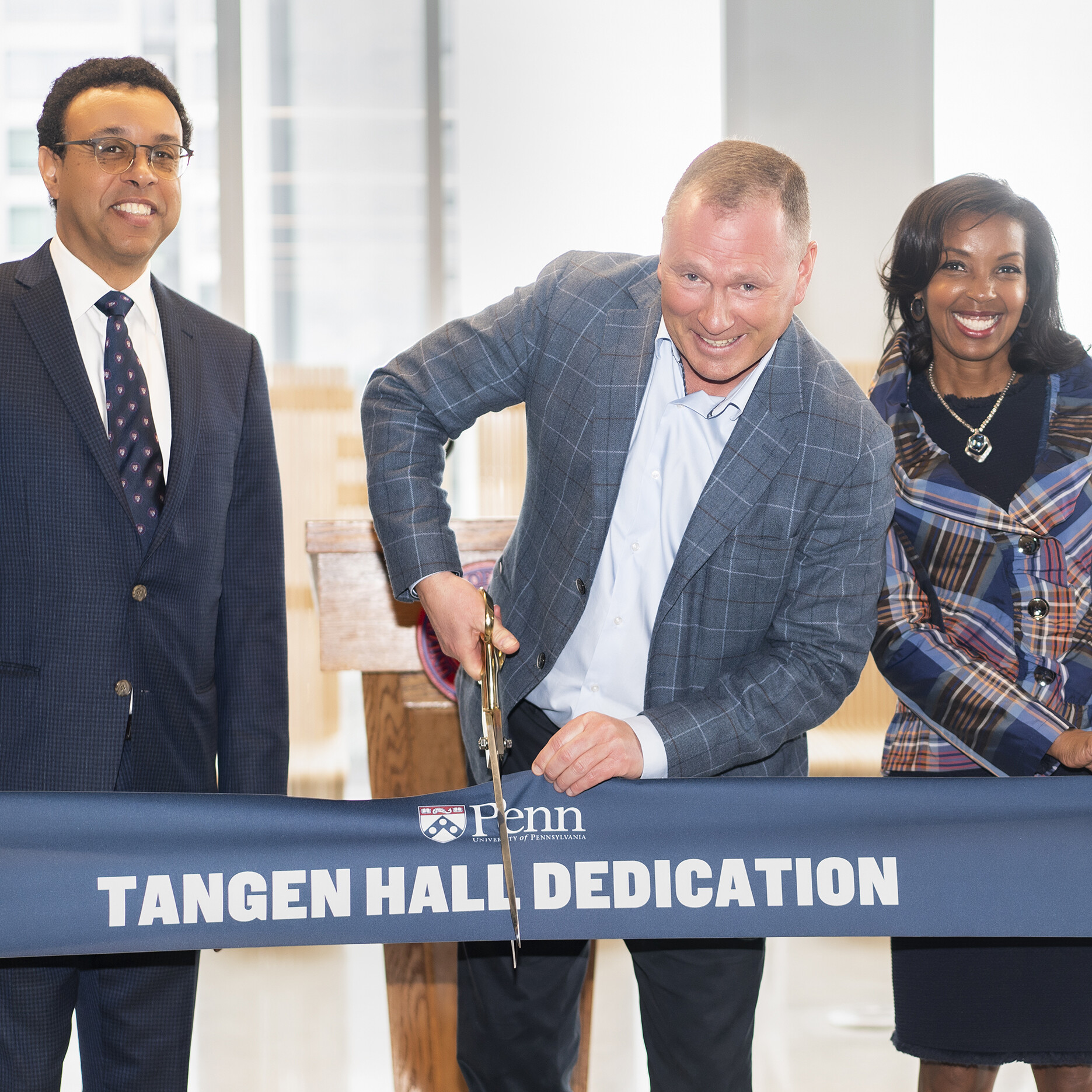 Penn President 2022 Tangen Hall Ribbon Cutting